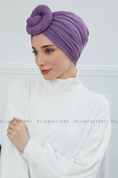 Amy - Violet Bomull Turban