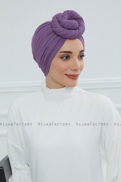 Amy - Violet Bomull Turban