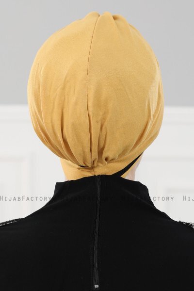 Elsa - Senapsgul & Svart Bomull Turban