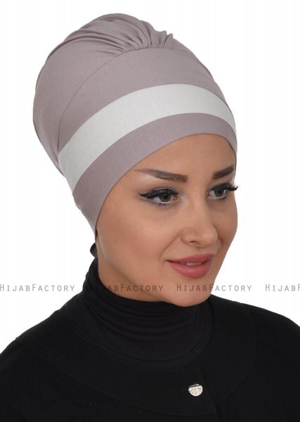 Elsa - Taupe & Creme Bomull Turban