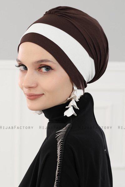 Elsa - Brun & Creme Bomull Turban