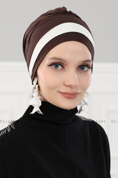 Elsa - Brun & Creme Bomull Turban