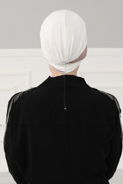 Elsa - Creme & Taupe Bomull Turban