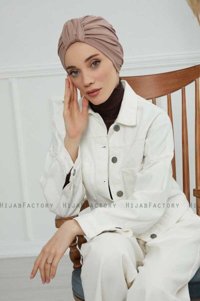 Laura - Taupe Bomull Turban