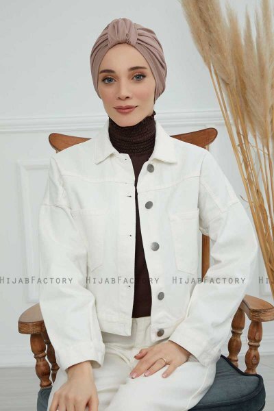 Laura - Taupe Bomull Turban