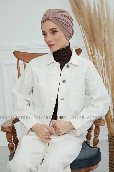 Laura - Taupe Bomull Turban
