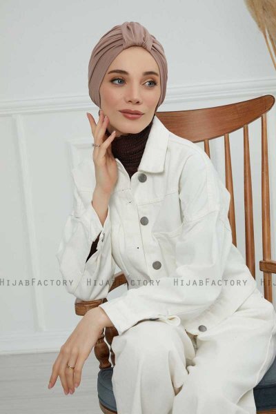 Laura - Taupe Bomull Turban