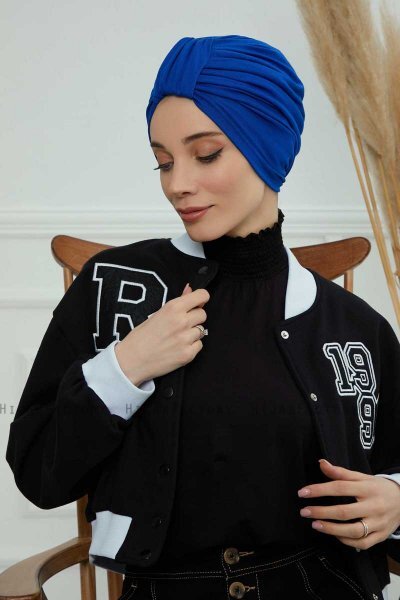 Laura - Blå Bomull Turban