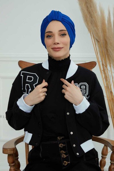 Laura - Blå Bomull Turban