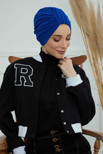 Laura - Blå Bomull Turban