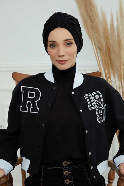 Laura - Svart Bomull Turban