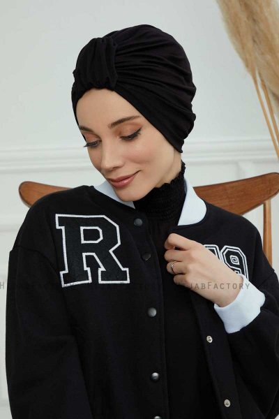 Laura - Svart Bomull Turban