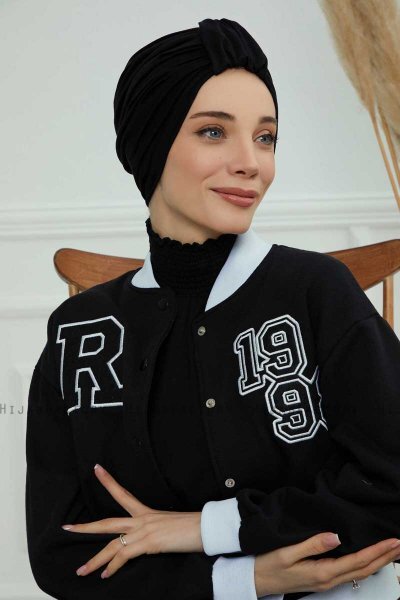 Laura - Svart Bomull Turban
