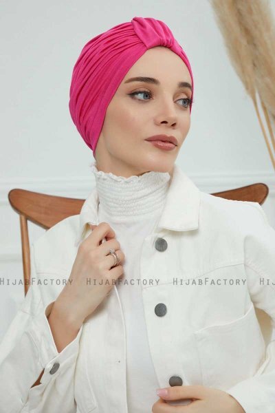 Laura - Fuchsia Bomull Turban