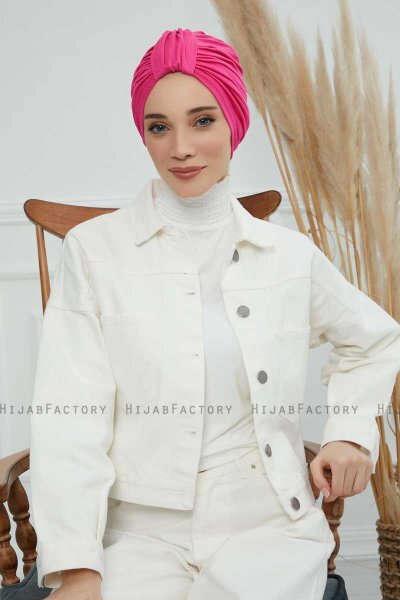 Laura - Fuchsia Bomull Turban