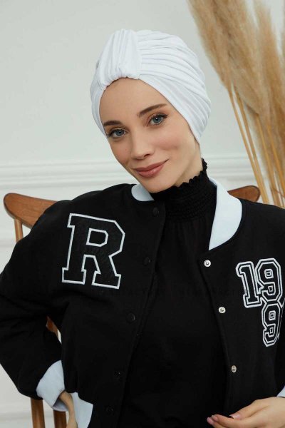Laura - Vit Bomull Turban