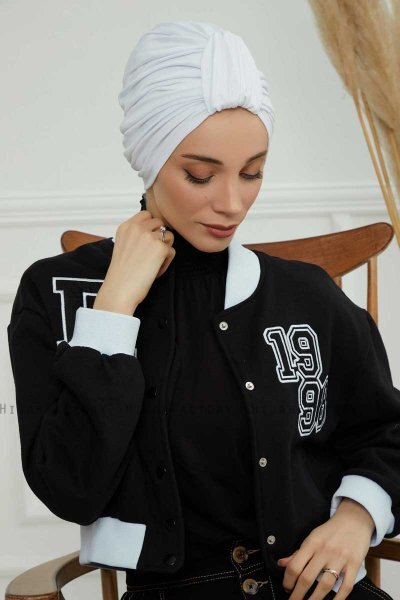 Laura - Vit Bomull Turban
