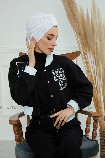 Laura - Vit Bomull Turban