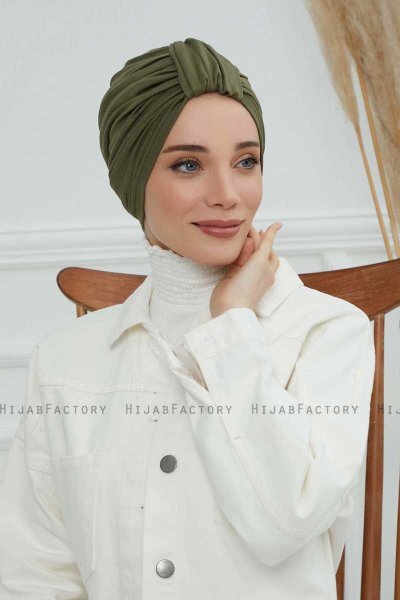 Laura - Khaki Bomull Turban