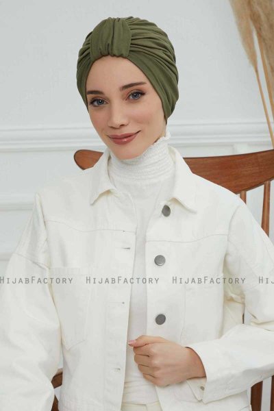 Laura - Khaki Bomull Turban
