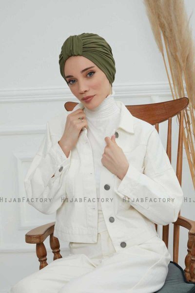 Laura - Khaki Bomull Turban
