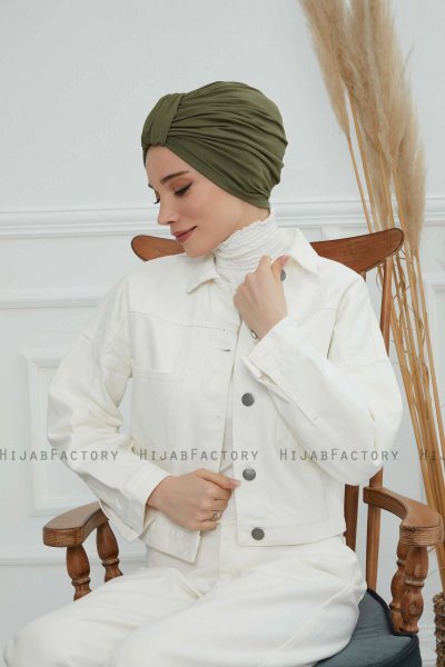 Laura - Khaki Bomull Turban