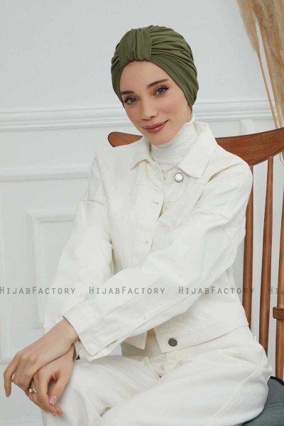 Laura - Khaki Bomull Turban