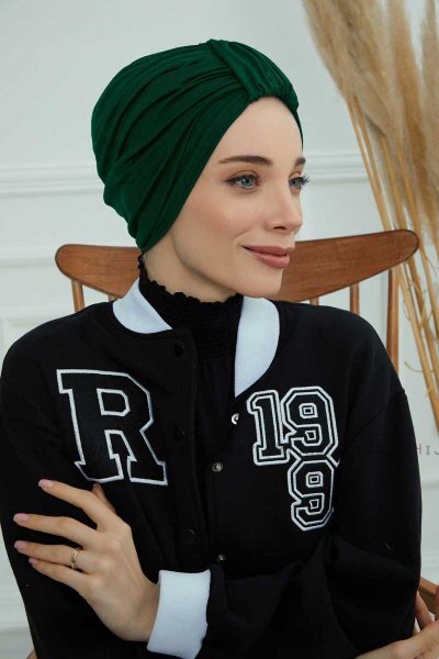 Laura - Mörkgrön Bomull Turban