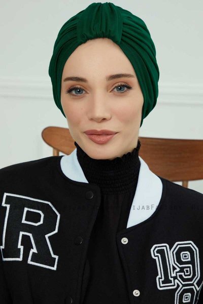 Laura - Mörkgrön Bomull Turban