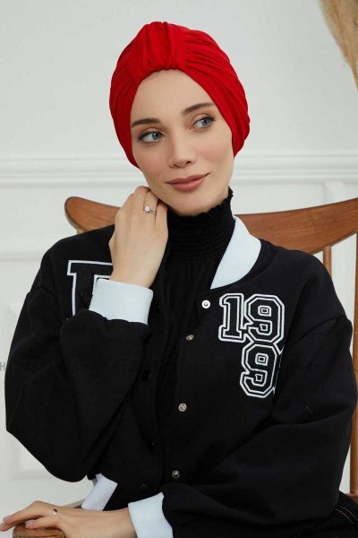 Laura - Röd Bomull Turban