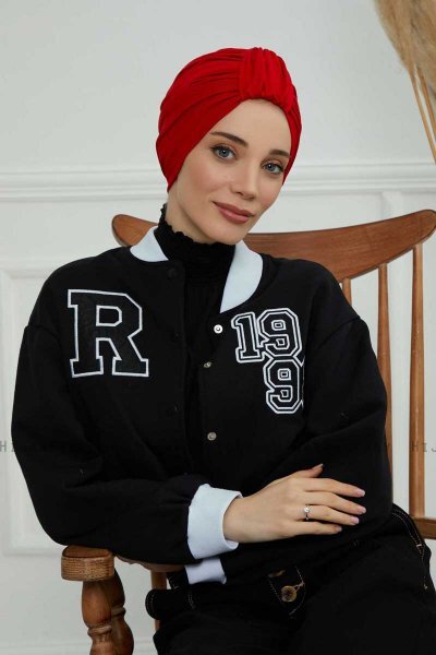 Laura - Röd Bomull Turban