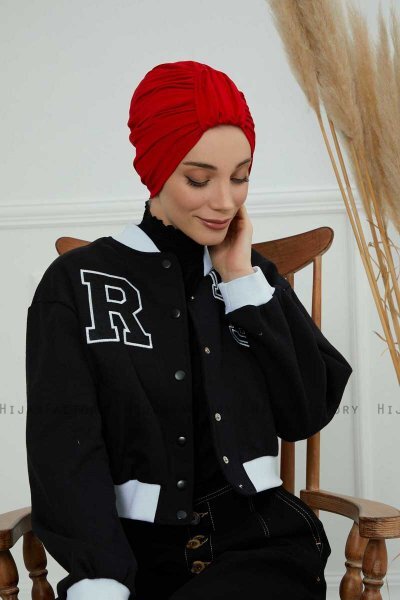 Laura - Röd Bomull Turban