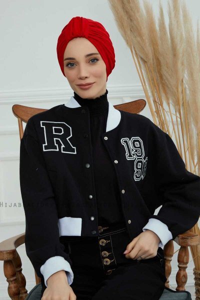 Laura - Röd Bomull Turban