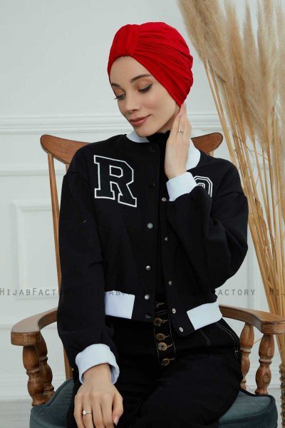 Laura - Röd Bomull Turban