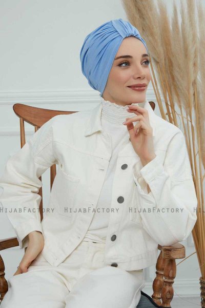 Laura - Sky Blue Bomull Turban