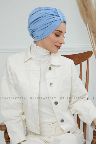 Laura - Sky Blue Bomull Turban