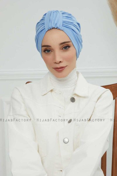 Laura - Sky Blue Bomull Turban