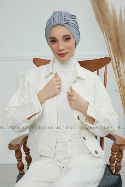 Laura - Ljusgrå Bomull Turban