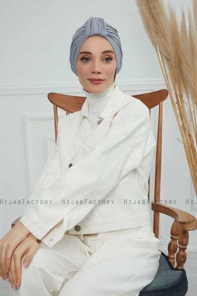 Laura - Ljusgrå Bomull Turban