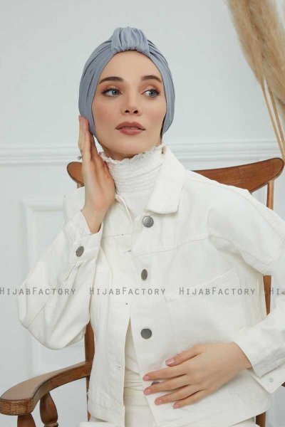 Laura - Ljusgrå Bomull Turban