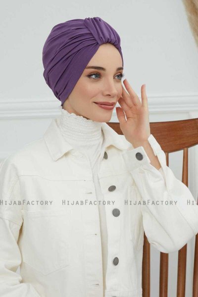 Laura - Violet Bomull Turban