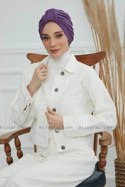 Laura - Violet Bomull Turban