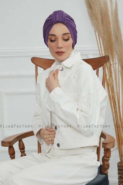 Laura - Violet Bomull Turban