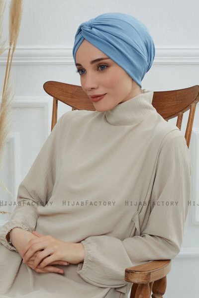 Astrid - Sky Blue Bomull Turban