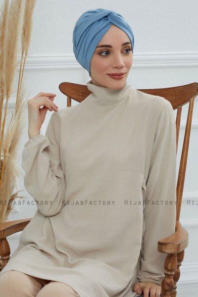 Astrid - Sky Blue Bomull Turban
