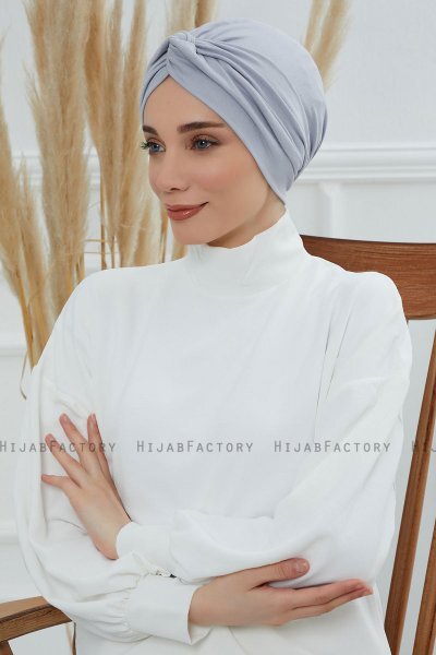 Astrid - Ljusgrå Bomull Turban