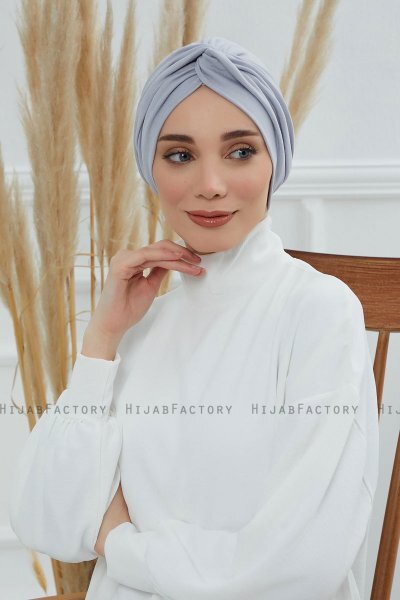 Astrid - Ljusgrå Bomull Turban