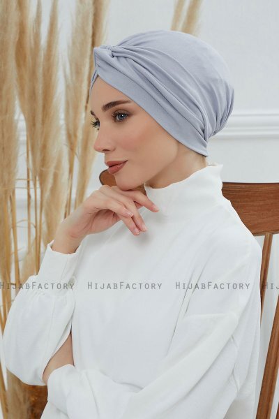 Astrid - Ljusgrå Bomull Turban
