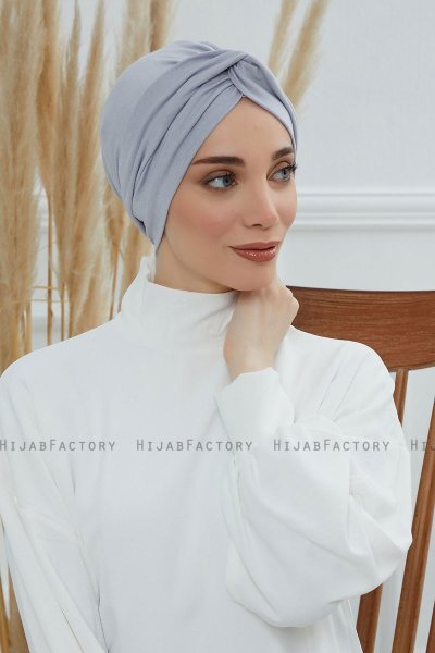 Astrid - Ljusgrå Bomull Turban