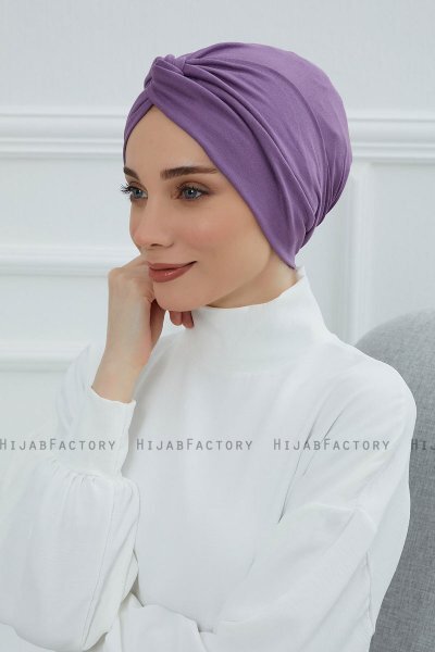 Astrid - Violet Bomull Turban